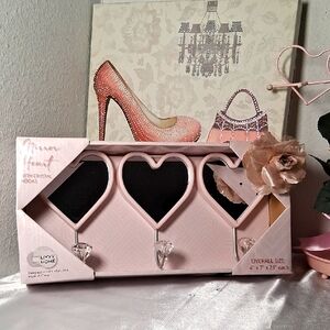 MIRROR HEART Pink Cristal Hook Set